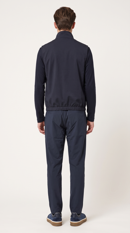 REVERSIBLE CASHMERE TECHNICAL GILET NAVY