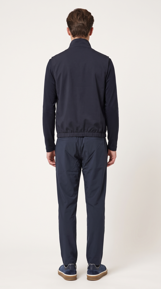 REVERSIBLE CASHMERE TECHNICAL GILET NAVY