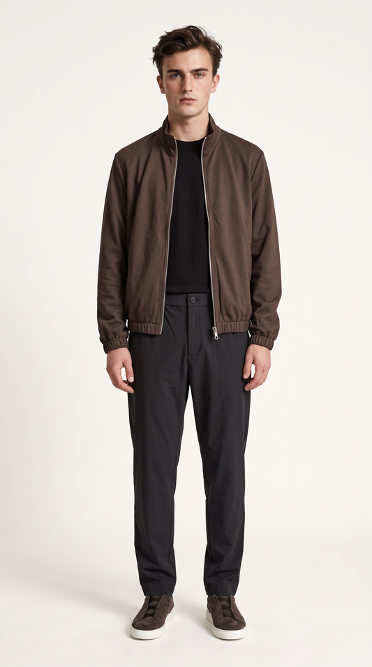 REVERSIBLE CASHMERE TECHNICAL JACKET BROWN