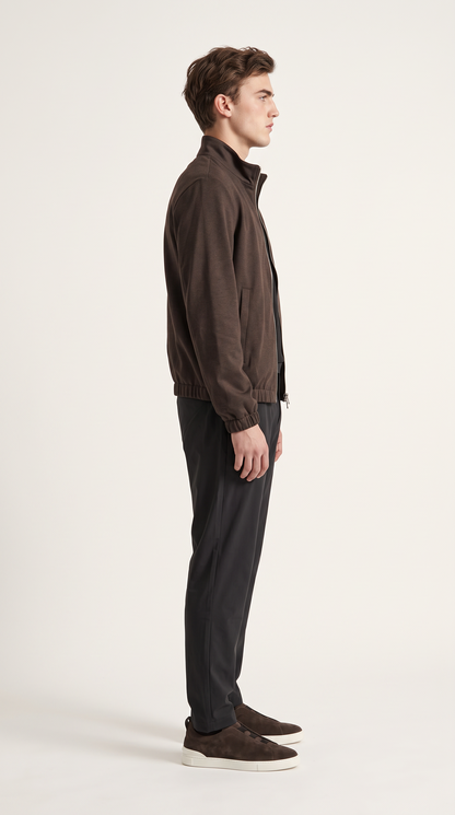REVERSIBLE CASHMERE TECHNICAL JACKET BROWN
