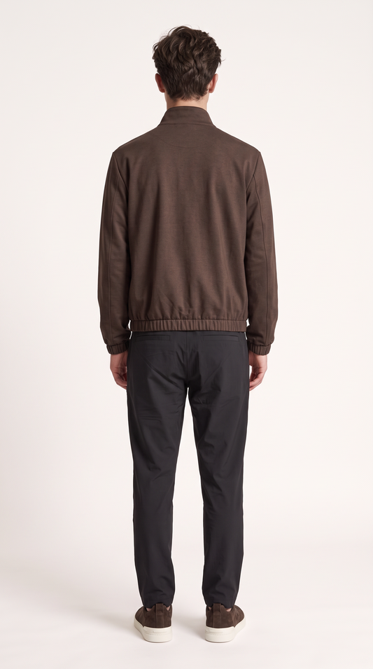 REVERSIBLE CASHMERE TECHNICAL JACKET BROWN