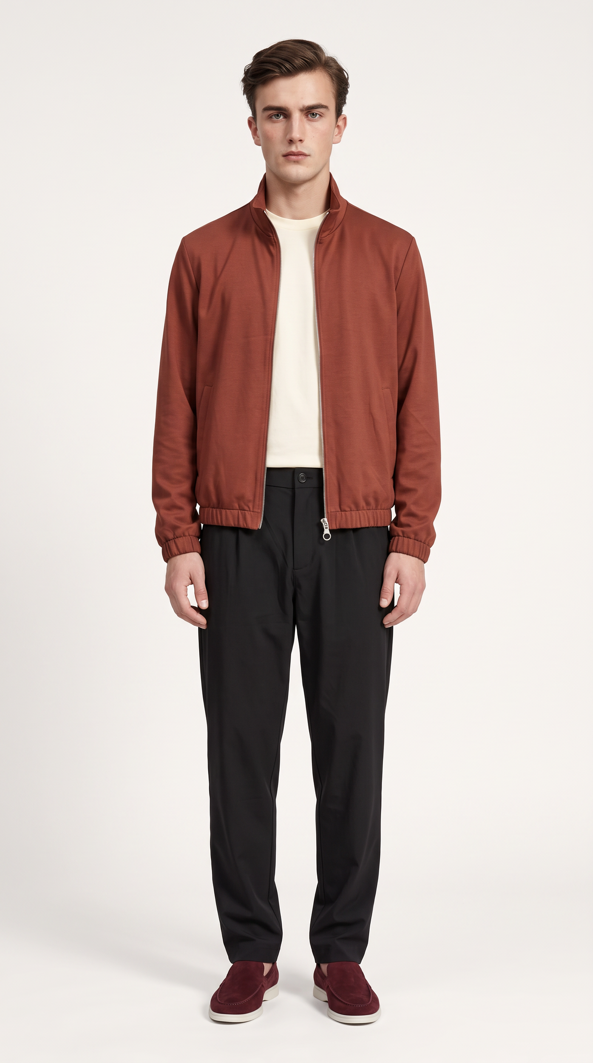 REVERSIBLE CASHMERE TECHNICAL JACKET BURGUNDY