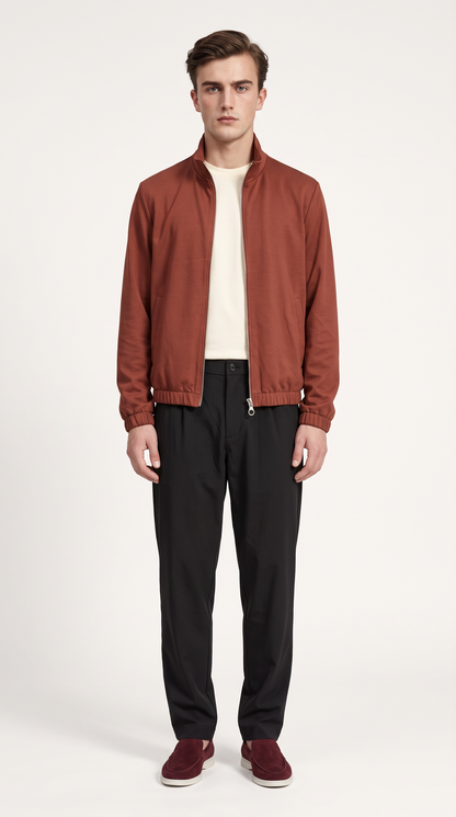 REVERSIBLE CASHMERE TECHNICAL JACKET BURGUNDY