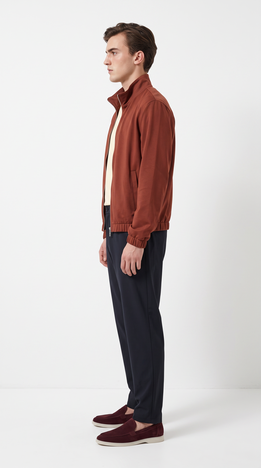 REVERSIBLE CASHMERE TECHNICAL JACKET BURGUNDY