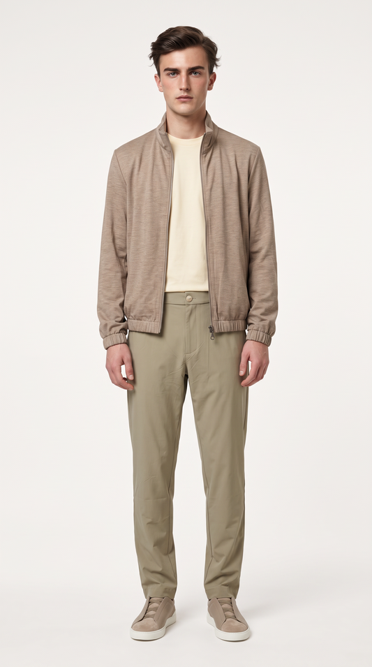 REVERSIBLE CASHMERE TECHNICAL JACKET BEIGE