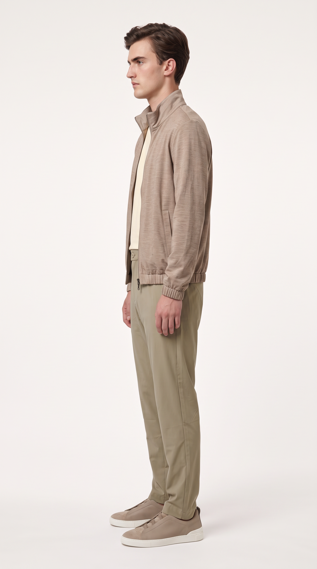 REVERSIBLE CASHMERE TECHNICAL JACKET BEIGE