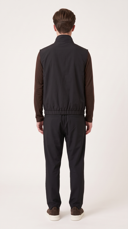 REVERSIBLE CASHMERE TECHNICAL GILET ONXY BLACK