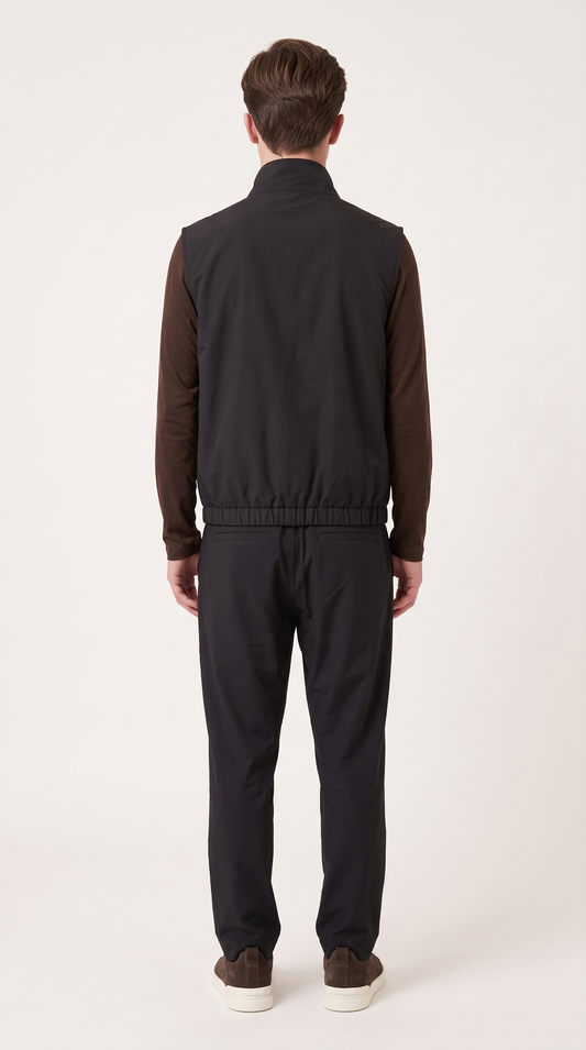 REVERSIBLE CASHMERE TECHNICAL GILET ONXY BLACK