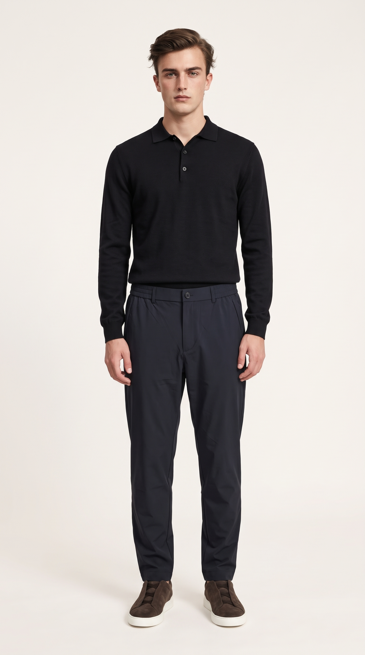 MERINO WOOLBLEND POLO | ONXY BLACK