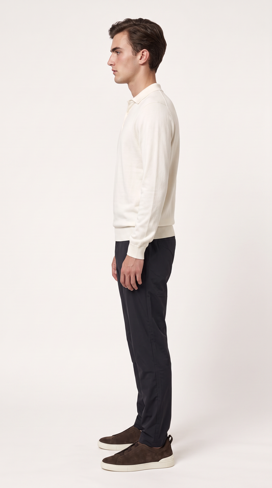 MERINO WOOLBLEND POLO | CREME