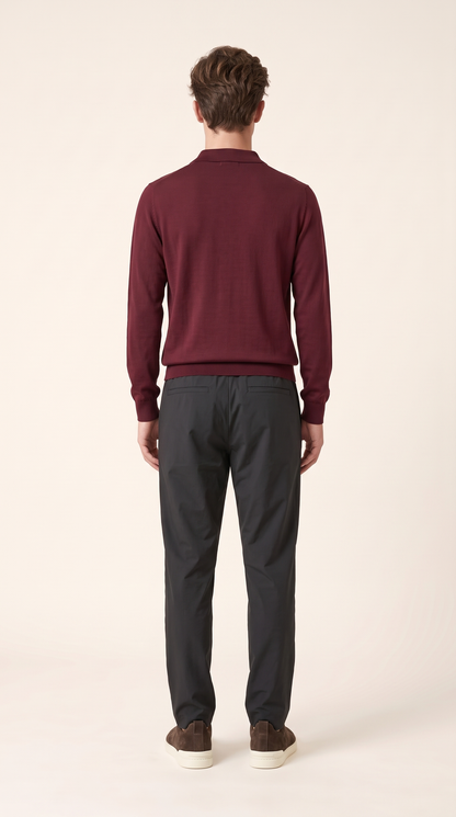 MERINO WOOLBLEND POLO | ANCORA RED