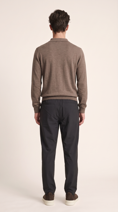 MERINO WOOLBLEND POLO | TAUPE