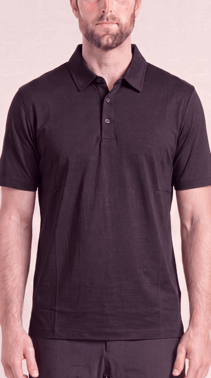 INTERLOCK SUPIMA POLO | ONXY BLACK