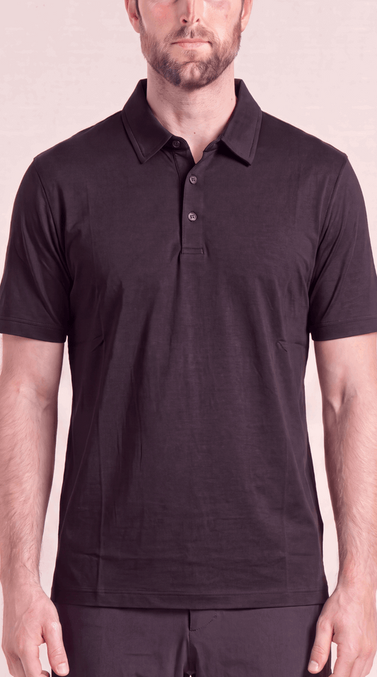 INTERLOCK SUPIMA POLO | ONXY BLACK